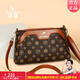 袋鼠卡拉專(zhuān)柜正品單肩斜挎包女2026新款大氣中年女士媽媽包大容量品牌小包 棕黃（禮盒裝+手包+卡包）