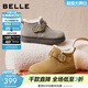百麗（Belle）復古皮帶扣雪地靴女冬季新款商場(chǎng)同款厚底加保暖短靴E4K1DDD5 棕色 39