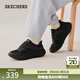 斯凱奇（Skechers）女鞋春季閃穿鞋一腳蹬厚底增高休閑運動(dòng)慢跑鞋117757 全黑色/BBK 37