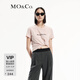 MO&Co.T恤棉質(zhì)暈染印花標語(yǔ)懷舊褪色炒雪花臟染短袖粉灰摩安珂 珊瑚粉色 XS 155
