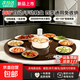 暖菜板2025年新款多功能家用電磁爐轉盤(pán)火鍋燉蒸煮涮一體熱菜板餐桌加熱飯菜保溫板加熱飯 黑色 80cm【自動(dòng)旋轉+電陶爐火鍋款+智能可預約】