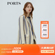 PORTS寶姿 商場(chǎng)同款新品女裝條紋網(wǎng)眼肌理西裝LL8J032KFQ051 丈青條紋 XS (2)
