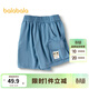 巴拉巴拉童裝兒童短褲男童寬松工裝褲子夏休閑中褲涼感抑菌松緊腰 灰藍-涼感抗菌-80214 110 cm