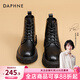 達芙妮馬丁靴女2026秋冬新品英倫風(fēng)加絨短靴女靴子女鞋厚底增高復古女鞋 黑色主圖款【單里】 35
