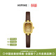 西普尼金表（HIPINE）金表女新款金可可時(shí)尚橢圓純金999防水石英表黃金手表生日禮物 【漸變棕-棕帶】金重0.8g+