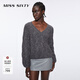 MISS SIXTY羊駝毛針織衫上衣女復古絞花雜色毛衣松弛感慵懶百搭 深灰 M