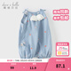 戴維貝拉（DAVE＆BELLA）夏款新品新生兒服裝嬰兒連體衣女寶寶哈衣 天藍色DBW14173-2A 90cm （建議身高80-90cm）