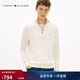 Tommy Hilfiger【棉羊絨混紡】秋冬男裝商務(wù)休閑純色半拉鏈立領(lǐng)針織衫毛衣