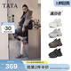 他她（TATA）漫游者女鞋透氣休閑鞋2026新款運動(dòng)鞋百搭增高厚底老爹鞋CY214AM6 紫灰（單里） 36