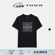 蔻馳（COACH）男士男裝經(jīng)典標志SQUARE T恤款短袖經(jīng)典百搭款夏季 黑色 M