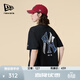 NEW ERA紐亦華MLB腰果花運動(dòng)短袖T恤男女情侶NY LA印花 14179141-黑色-NY 腰果花 L