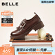 百麗（Belle）英倫風(fēng)流蘇牛皮樂(lè )福鞋女2026春新質(zhì)感舒適厚底單鞋B3030AM6預售 棕色 37 (235mm)
