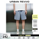 UR2026夏季新款男裝日常水洗松緊腰系帶休閑短褲UUY860020+ 淺藍 32