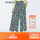 PORTS寶姿  新品商場(chǎng)同款女褲女裝高腰闊腿長(cháng)褲女休閑褲LN8P056HPV001 黑色印花 XS (2)