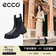 愛(ài)步（ECCO）短靴女 高端品牌簡(jiǎn)約通勤厚底增高切爾西靴 革新214793 黑色37