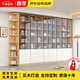 惠尋實(shí)木書(shū)柜帶玻璃門(mén)酒柜多功能展示柜書(shū)架立式落地儲物柜一體靠墻 白色柜門(mén)【組合】3.5m