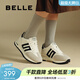 百麗（Belle）跑道家族復古小金甘德訓鞋女商場(chǎng)同款阿甘鞋休閑運動(dòng)鞋D2C1DAM5 白色 【小金甘1.0】 37 (235mm)