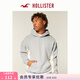 HOLLISTER小海鷗圖案抓絨布拼色套頭連帽衛衣25秋冬男裝322-5380 麻灰色 M (180/100A)