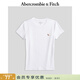 Abercrombie & Fitch【百搭圓領(lǐng)】小麋鹿圖案女裝25夏季美式修身短袖T恤139-5273 白色（棕色小麋鹿） XXS (160/76A)