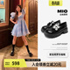 MIO許我耀眼趙露思同款/米奧新款甜酷女鞋中跟樂(lè )福鞋厚底一腳蹬單鞋 黑色 35