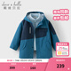 戴維貝拉（DAVE＆BELLA）男童外套兩件套冬裝新款三防中大童連帽上衣兒童外衣小男孩衣服 錫藍色【現貨】 130 cm（建議身高110-120cm）