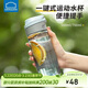 樂(lè )扣樂(lè )扣（LOCK&LOCK）一鍵式運動(dòng)水杯塑料杯戶(hù)外便攜水壺帶把手刻度男女杯子藍色550ml