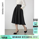朗姿【Basic衣櫥】王楚然同款小香風(fēng)黑色半裙