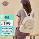 Dickies雙肩包女生背包輕便百搭可愛(ài)休閑PU書(shū)包時(shí)尚滿(mǎn)印通勤旅行奶油杏