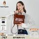 暇步士（Hush Puppies）雙肩包女士真皮復古背包大容量出差旅行包生日禮物送女友 棕色HA-137236650