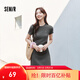 森馬（Semir）連衣裙女收腰T恤裙小心機夏季2025新款繡花圓領(lǐng)短裙簡(jiǎn)約休閑 深花灰00120 S