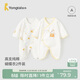童泰嬰兒連體衣春秋季純棉新生兒衣服初生寶寶蝴蝶哈衣爬服滿(mǎn)月服