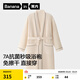 蕉內棉棉700H男女士華夫格直襟浴袍100%棉7A抗菌秒吸免擦干睡裙家居服 樺木 L
