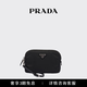 PRADA/普拉達【禮物】女士金屬徽標飾Re-Nylon小袋手拿包 黑色