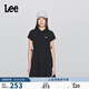 Lee25新品修身版翻領(lǐng)黑色女短袖polo連衣裙顯瘦休閑LWT009861205