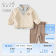 戴維貝拉男童長(cháng)褲套裝春秋裝紳士學(xué)院風(fēng)假兩件襯衫兩件套