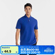 迪卡儂高爾夫運動(dòng)polo衫士短袖T恤純棉透氣純色運動(dòng)襯衫靛藍色5093901