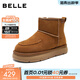 百麗（Belle）雪布布復古雪地靴女冬季新款商場(chǎng)款舒適保暖休閑短靴E8C1DDD5 棕色-中筒 37 (235mm)