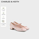 CHARLES&KEITH26春新品蝴蝶結圓頭瑪麗珍鞋芭蕾舞鞋生日禮物CK1-60361613 Light Pink淺粉色 37 （235）