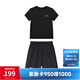 安德瑪（Under Armour）兒童夏季運動(dòng)套裝夏款短褲短袖套裝男大童短袖梭織短褲套裝 黑T黑短褲 170