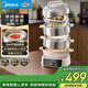 美的（Midea）電蒸鍋電火鍋電煮鍋電炒鍋環(huán)繞蒸無(wú)冷凝可蒸米飯家用多功能鍋四層大容量不銹鋼多用途鍋ZGC3053C