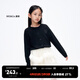 little MO&Co.親子裝-童裝春秋裝兒童開(kāi)衫毛衣女童羊毛針織衫外套 黑色 140 140/64