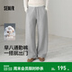 森馬（Semir）商場(chǎng)同款|森柔森馬休閑褲女春木耳邊抽繩中縫衛褲2026新款闊腿褲 中花灰00510 M