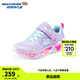 Skechers斯凱奇兒童閃燈鞋女童秋冬時(shí)尚亮燈公主中大童休閑運動(dòng)鞋302696L 薰衣草色/多彩色/LVMT 28.5