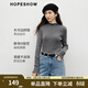紅袖（hopeshow）木耳邊毛針織衫2025冬季新款女裝半高領(lǐng)打底巨好看輕熟百搭上衣 煙灰056 L