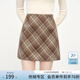 范思藍恩高腰復古格紋羊毛呢半身裙短裙女2025秋冬新款小A裙4265 棕色格紋 S
