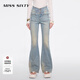 MISS SIXTY 進(jìn)口牛仔面料2025春季新款牛仔褲女V型腰微喇超模褲 中藍-短版 26