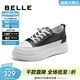 百麗（Belle）小白鞋女鞋商場(chǎng)款厚底增高一腳蹬單鞋透氣休閑鞋U8N1DAM3 黑色 38 (240mm)