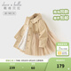 戴維貝拉（DAVE＆BELLA）女寶寶風(fēng)衣兒童網(wǎng)紗拼接外套春季新款小童上衣女童衣服幼童外衣 卡其色【現貨】 120 cm（建議身高110-120cm）