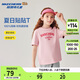 Skechers斯凱奇男女童純棉短袖T恤衫兒童夏季寬松透氣運動(dòng)上衣L225K055