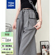 唐獅（TonLion）2025夏女黑白格子休閑褲高腰百搭闊腿長(cháng)褲